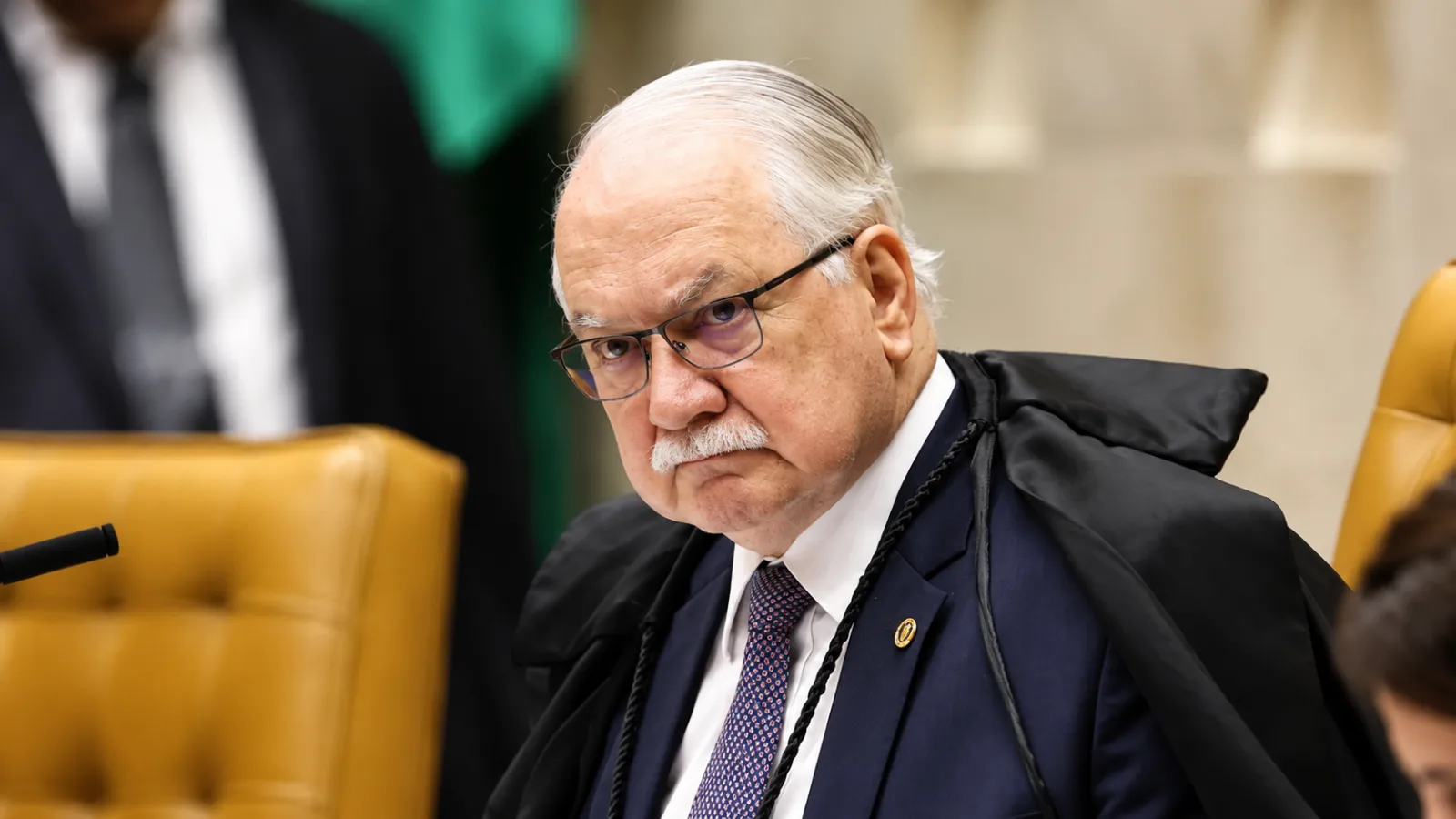 Edson Fachin durante sessão do Supremo Tribunal Federal em Brasília.